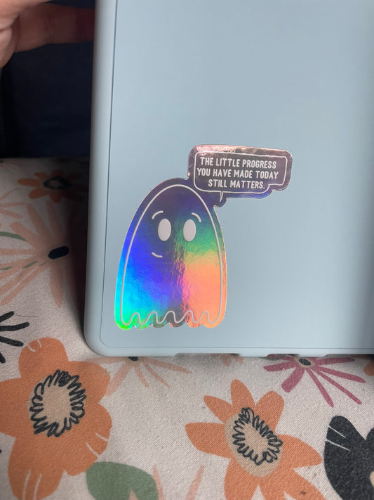 holographic ghostie sticker